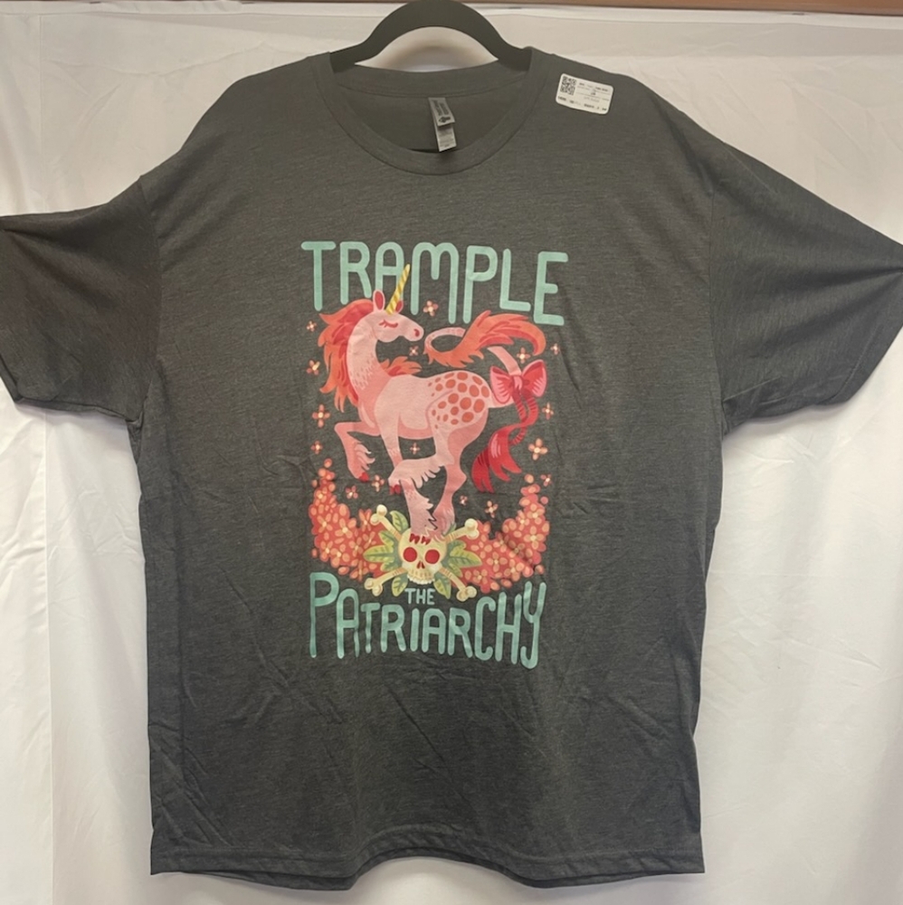 Gray Graphic Short Sleeve Tee with Pig Design